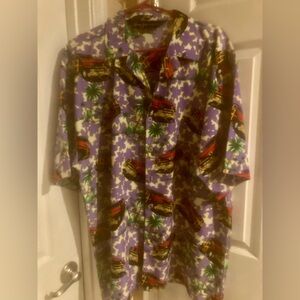 Mens Sean John purple classic car Hawaiian-style shirt Size XXL NWOT